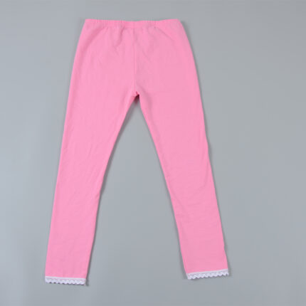 Manufacturer Custom Delicate Lace Trim Girls’ Soft Cotton Leggings