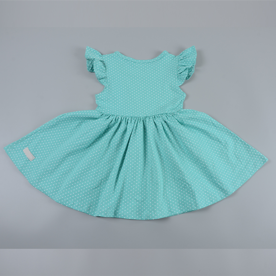 Low MOQ Custom Girls Cotton Spandex Flutter Sleeve Dress & Shorts Set